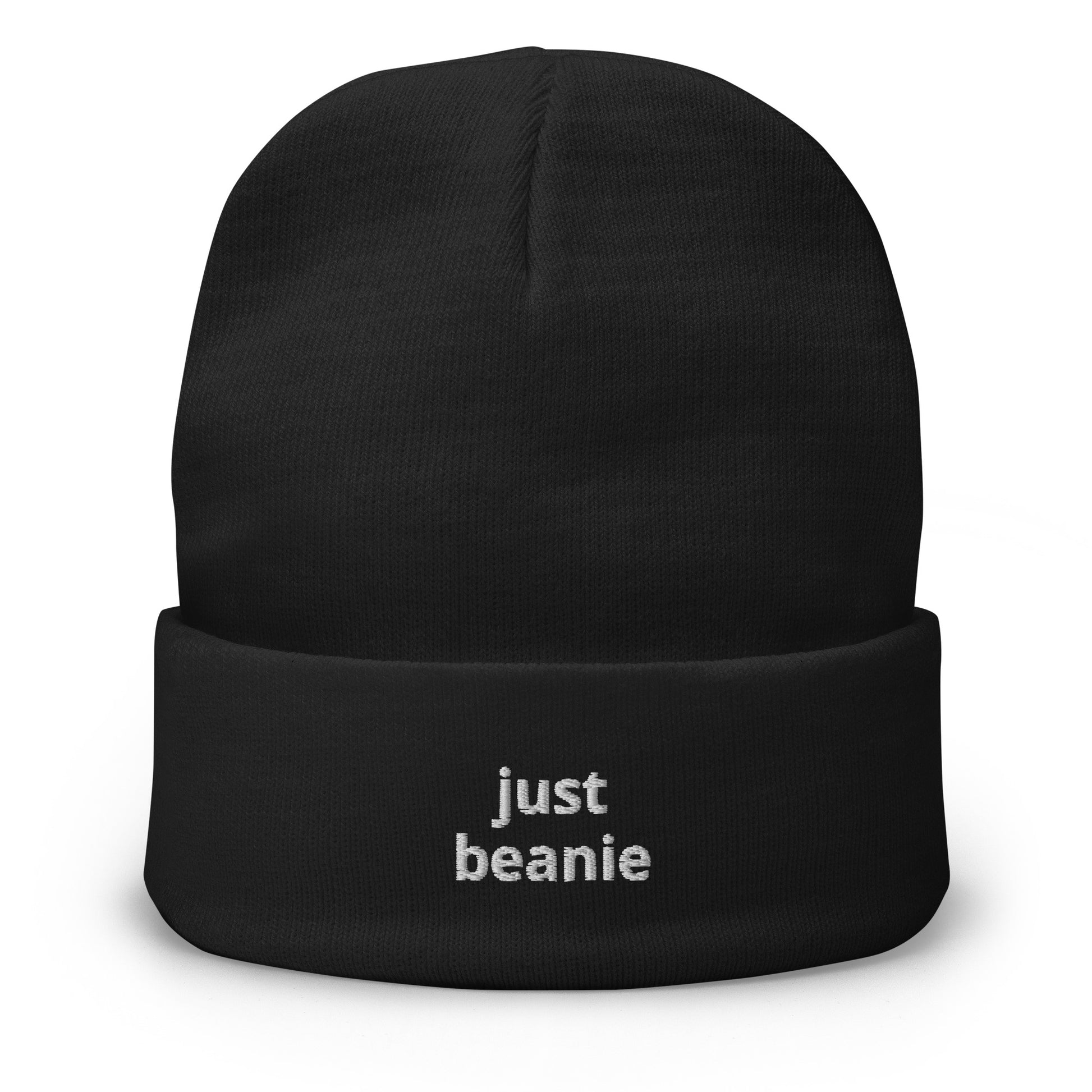 Embroidered JUST Beanie-black