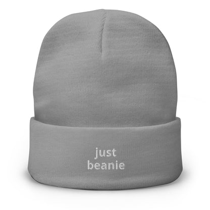 Embroidered JUST Beanie-gray