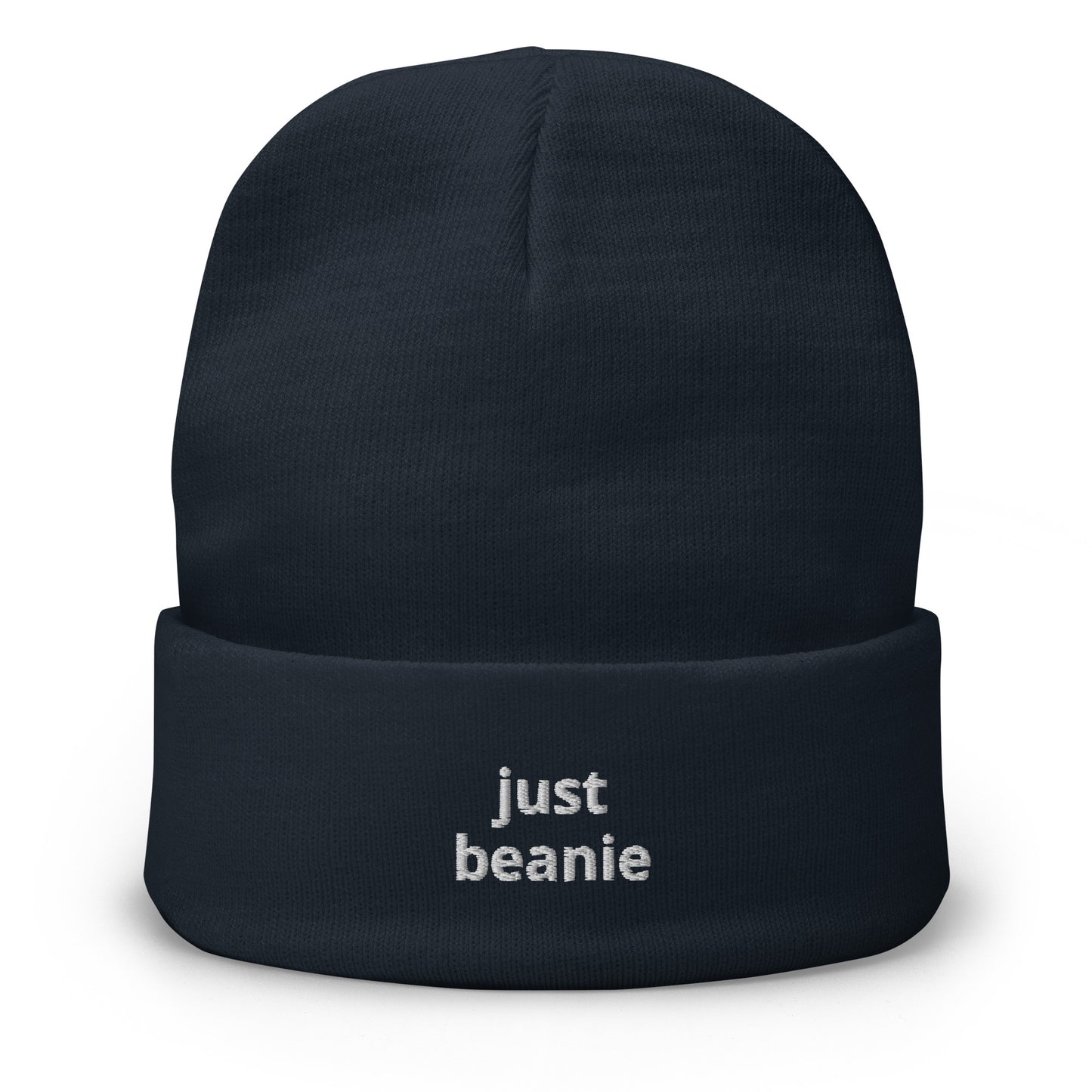 Embroidered JUST Beanie-navy