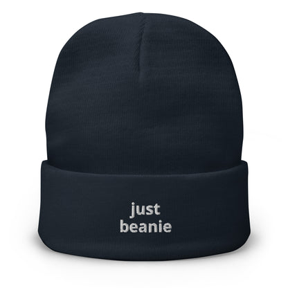 Embroidered JUST Beanie-navy