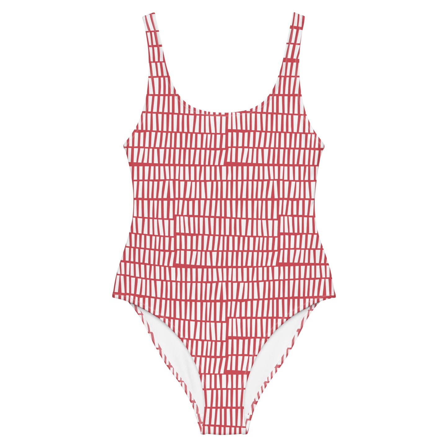 One-Piece Swimsuit red-white