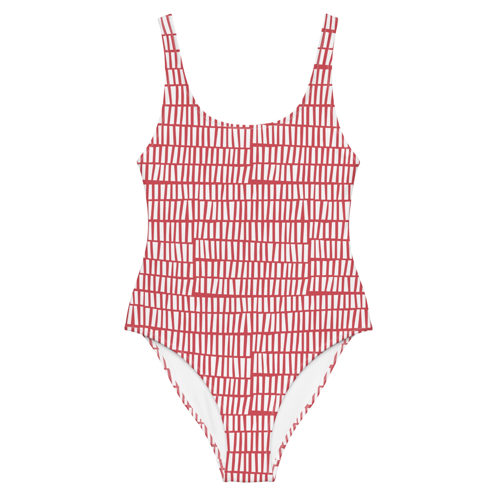 One-Piece Swimsuit red-white