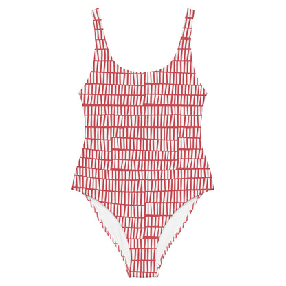 One-Piece Swimsuit red-white